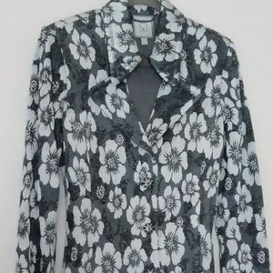St John Couture Jacket, Gray/Silver, Size 12